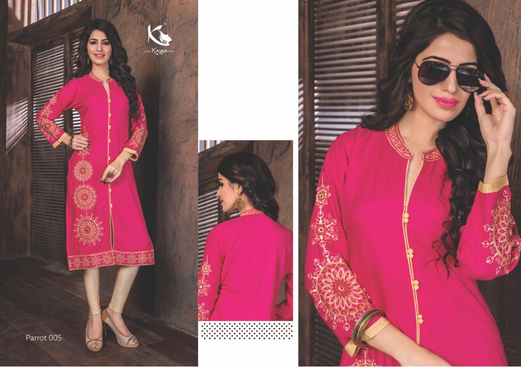 Parrot By Kayna 001 To 010 Series Beautiful Stylish Fancy Colorful Casual Wear & Ethnic Wear Rayon Printed Kurtis At Wholesale Price