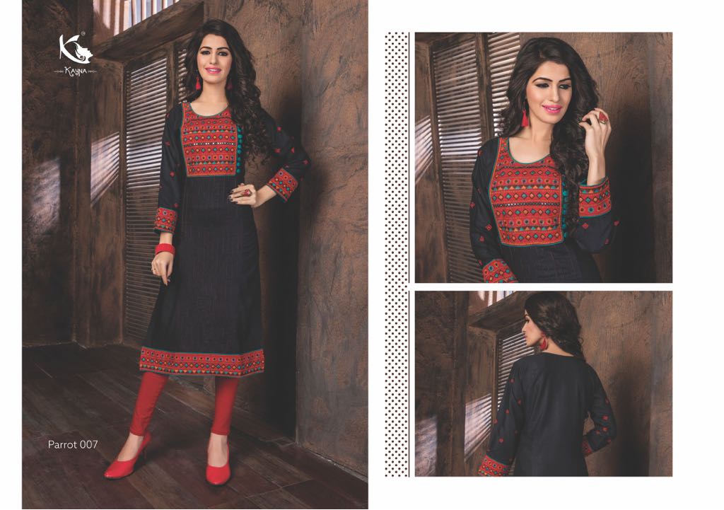 Parrot By Kayna 001 To 010 Series Beautiful Stylish Fancy Colorful Casual Wear & Ethnic Wear Rayon Printed Kurtis At Wholesale Price