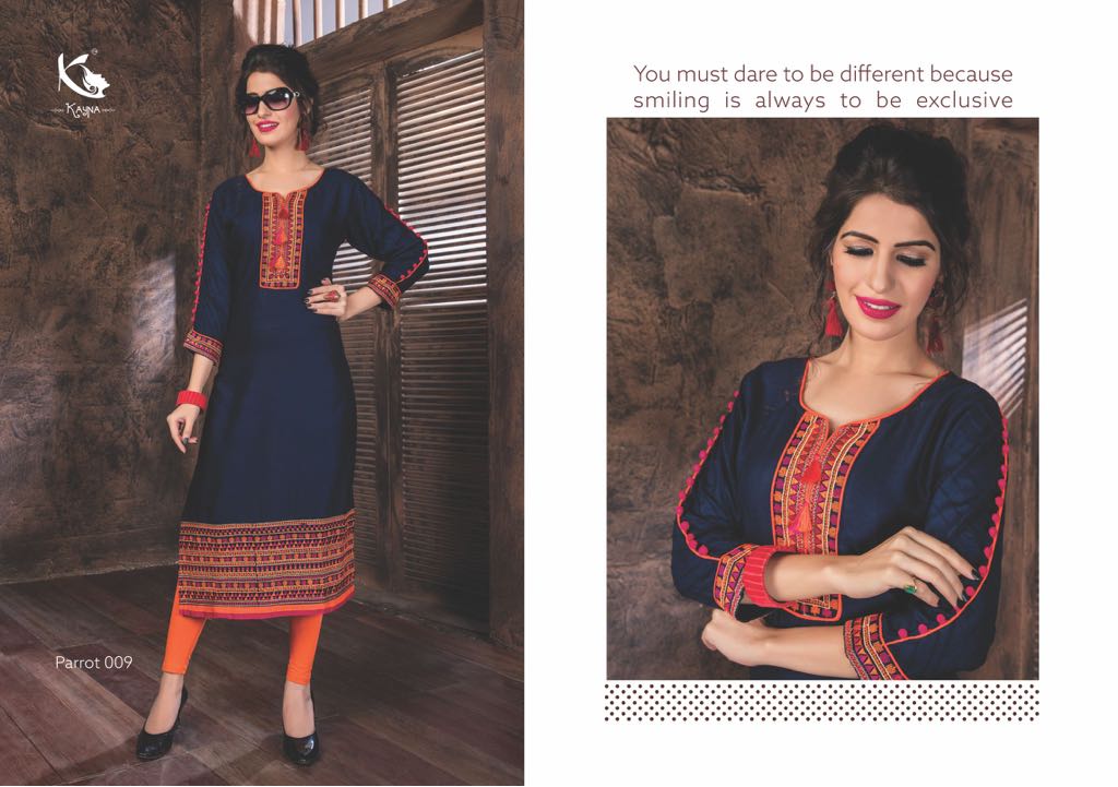 Parrot By Kayna 001 To 010 Series Beautiful Stylish Fancy Colorful Casual Wear & Ethnic Wear Rayon Printed Kurtis At Wholesale Price