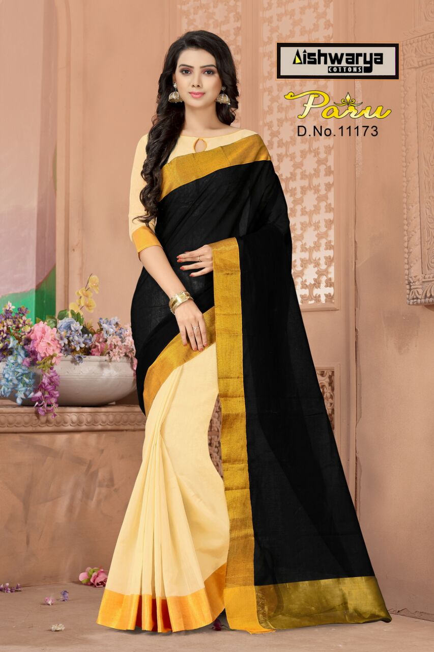 Paru By Aishwarya 11168 To 11175 Series Beautiful Colorful Fancy Stylish Party Wear & Occasional Wear Pure Cotton Sarees At Wholesale Price