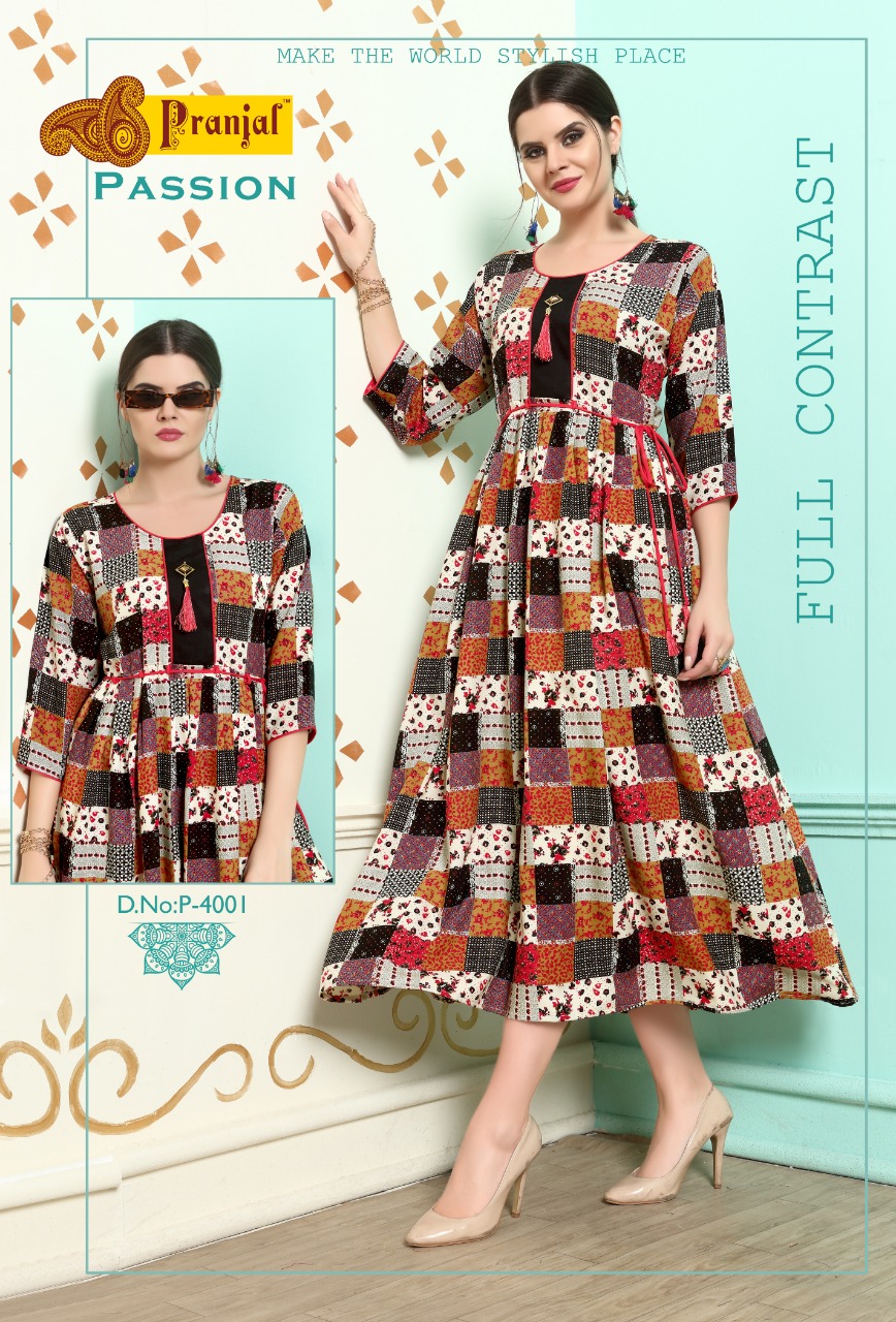 Passion Vol-4 By Kaamiri 4001 To 4009 Series Beautiful Designer Colorful Stylish Fancy Casual Wear & Ethnic Wear & Ready To Wear Rayon Printed Kurtis At Wholesale Price