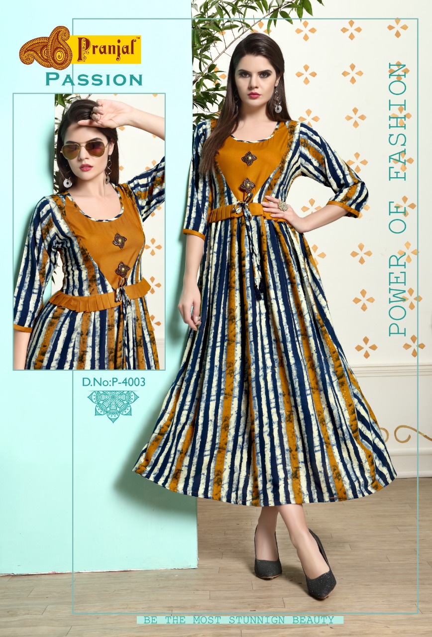 Passion Vol-4 By Kaamiri 4001 To 4009 Series Beautiful Designer Colorful Stylish Fancy Casual Wear & Ethnic Wear & Ready To Wear Rayon Printed Kurtis At Wholesale Price