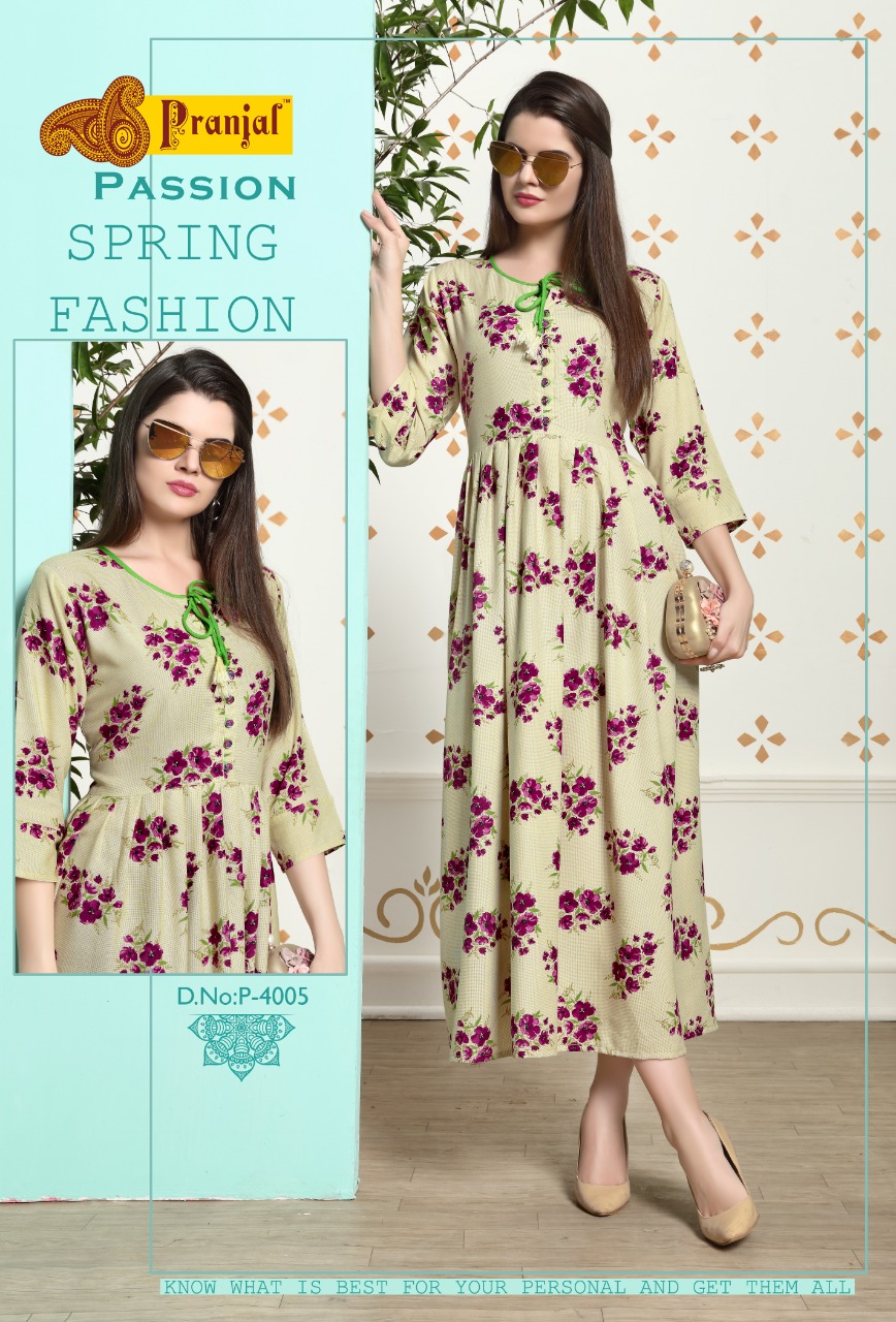 Passion Vol-4 By Kaamiri 4001 To 4009 Series Beautiful Designer Colorful Stylish Fancy Casual Wear & Ethnic Wear & Ready To Wear Rayon Printed Kurtis At Wholesale Price