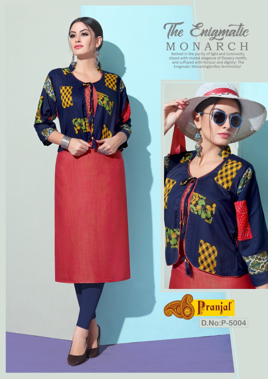 Passion Vol-5 By Pranjal 5001 To 5009 Series Beautiful Colorful Stylish Fancy Casual Wear & Ethnic Wear & Ready To Wear Rayon Slub Printed Kurtis At Wholesale Price