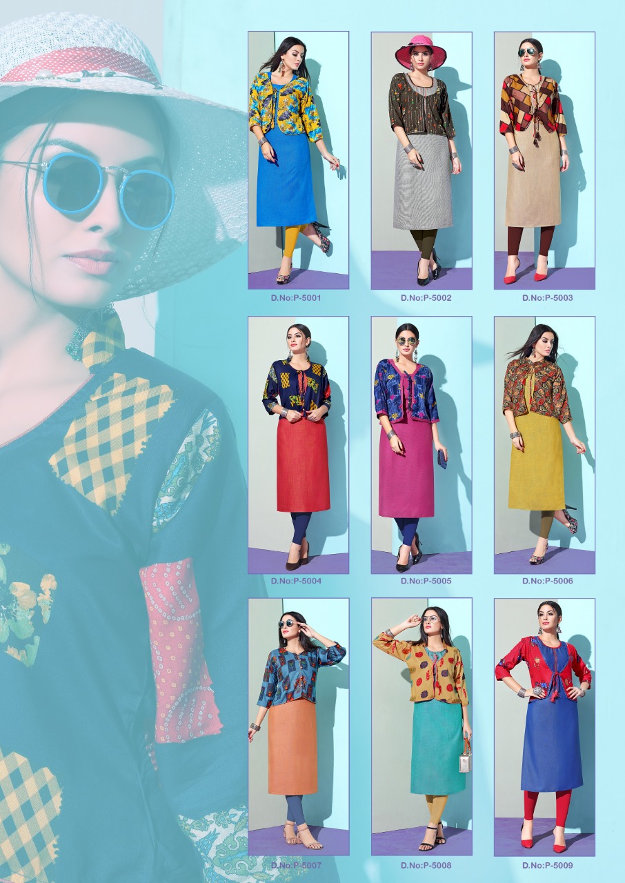 Passion Vol-5 By Pranjal 5001 To 5009 Series Beautiful Colorful Stylish Fancy Casual Wear & Ethnic Wear & Ready To Wear Rayon Slub Printed Kurtis At Wholesale Price