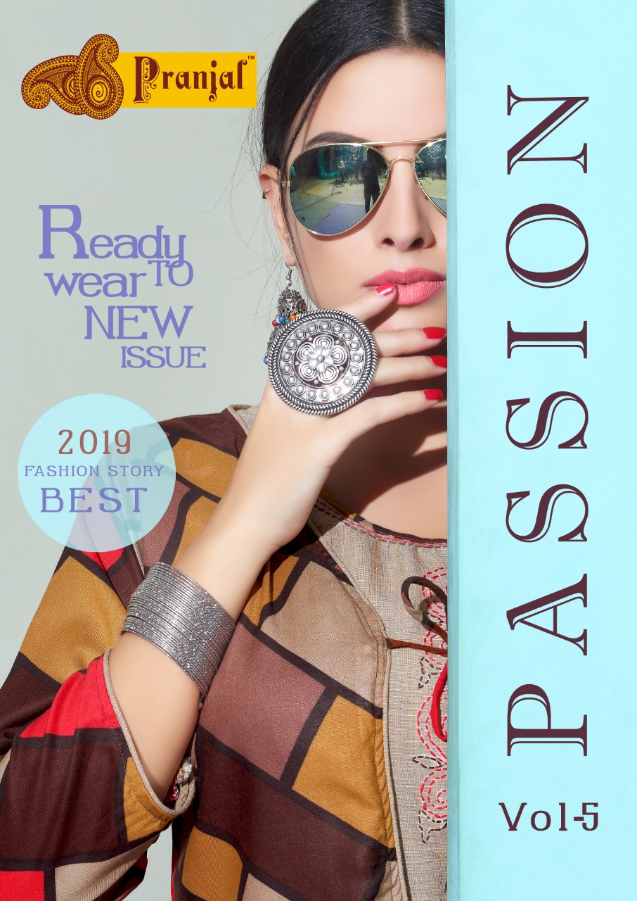 Passion Vol-5 By Pranjal 5001 To 5009 Series Beautiful Colorful Stylish Fancy Casual Wear & Ethnic Wear & Ready To Wear Rayon Slub Printed Kurtis At Wholesale Price