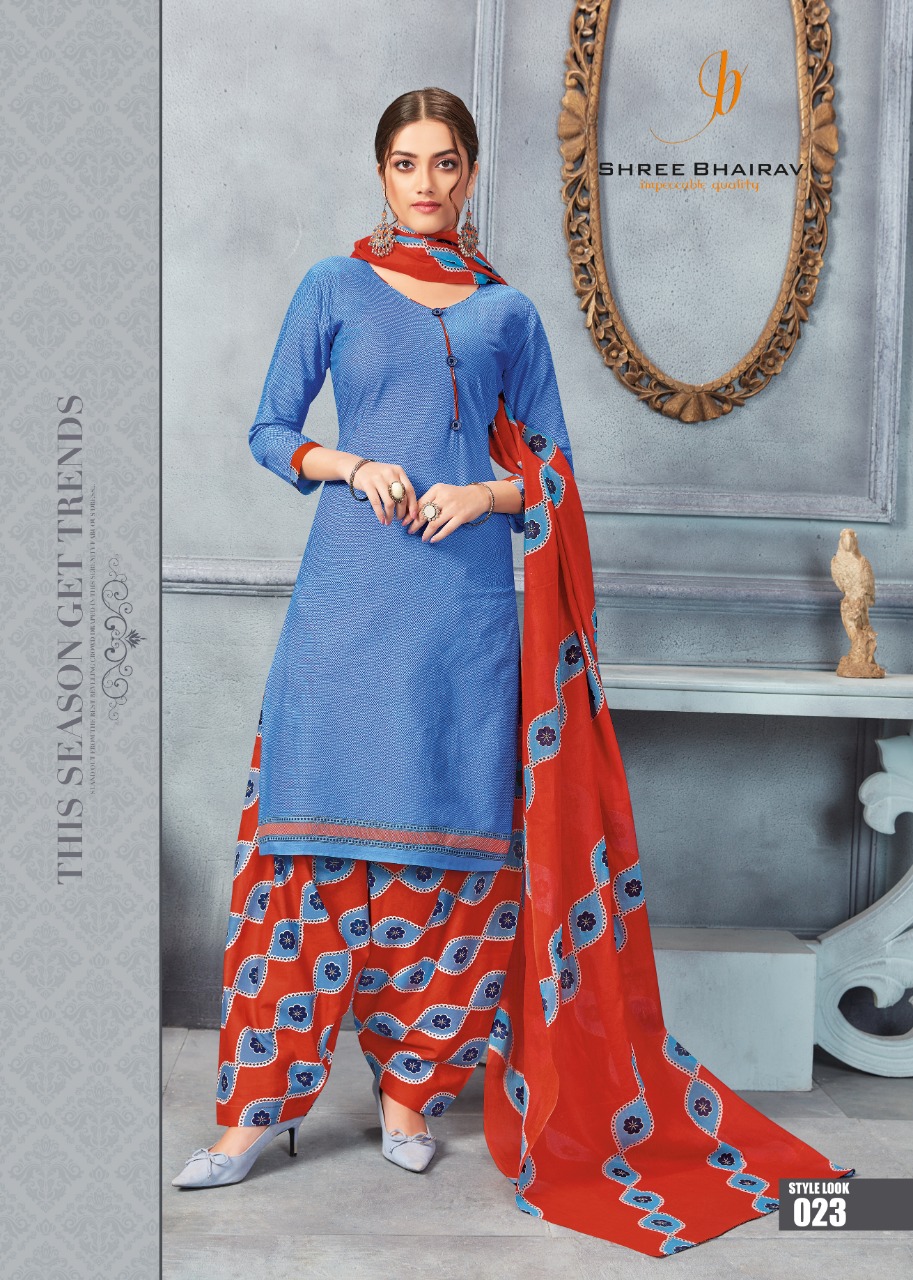 Patiala Babes Vol-5 By Shree Bhairav 021 To 032 Series Designer Patiyala Suits Collection Beautiful Stylish Fancy Colorful Party Wear & Occasional Wear Cotton Printed Dresses At Wholesale Price