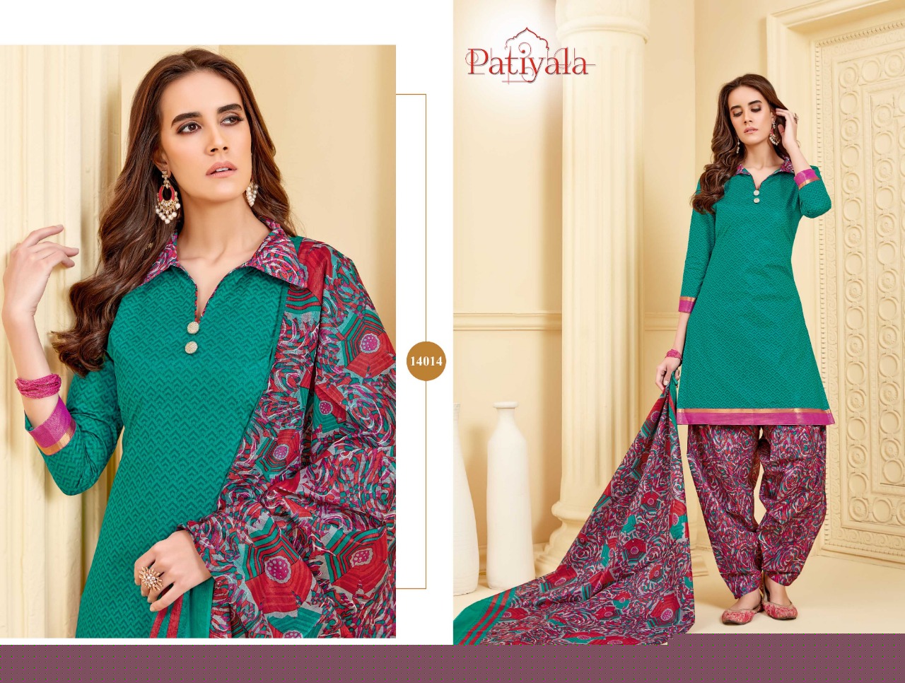 Patiyala Vol-14 By Ganesha 14004 To 14015 Series Indian Traditional Wear Collection Beautiful Stylish Fancy Colorful Party Wear & Occasional Wear Cotton Printed Dress At Wholesale Price