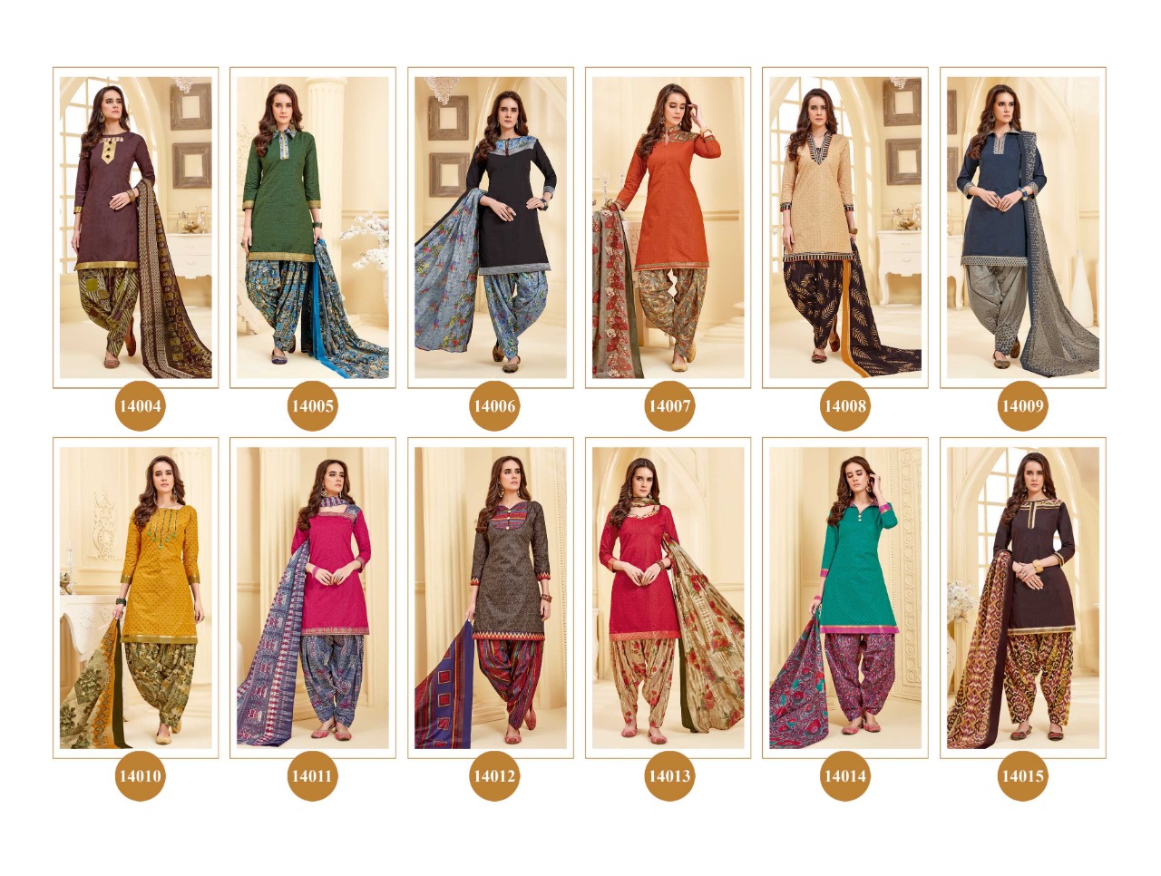 Patiyala Vol-14 By Ganesha 14004 To 14015 Series Indian Traditional Wear Collection Beautiful Stylish Fancy Colorful Party Wear & Occasional Wear Cotton Printed Dress At Wholesale Price