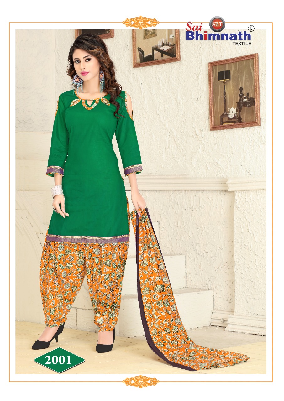 Patiyala Vol-2 By Sai Bhimnath Textiles 2001 To 2012 Series Beautiful Patiyala Suits Stylish Fancy Colorful Casual Wear & Ethnic Wear Cotton Printed Dresses At Wholesale Price