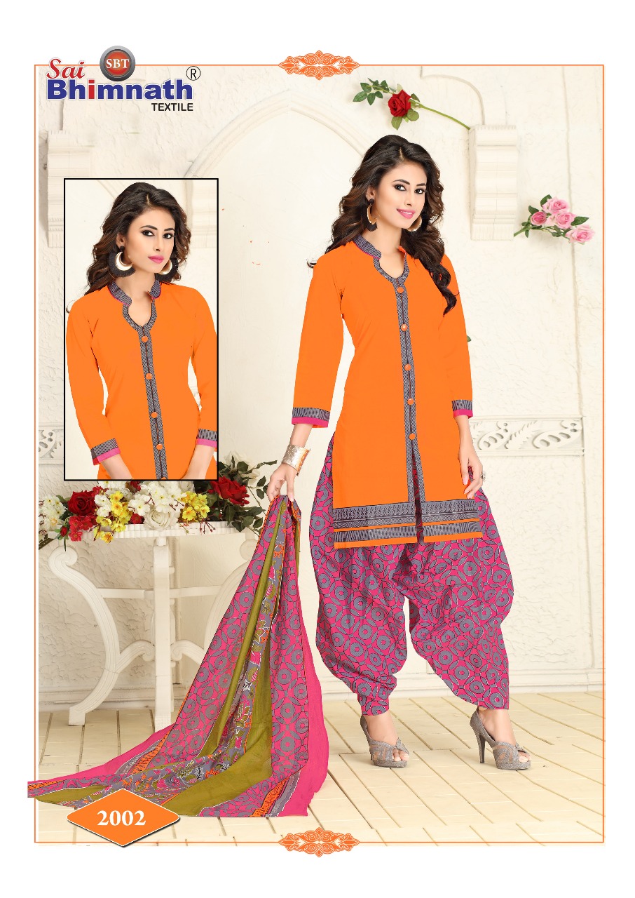 Patiyala Vol-2 By Sai Bhimnath Textiles 2001 To 2012 Series Beautiful Patiyala Suits Stylish Fancy Colorful Casual Wear & Ethnic Wear Cotton Printed Dresses At Wholesale Price