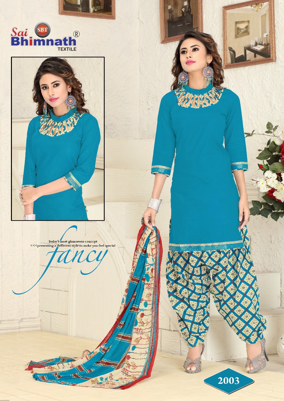 Patiyala Vol-2 By Sai Bhimnath Textiles 2001 To 2012 Series Beautiful Patiyala Suits Stylish Fancy Colorful Casual Wear & Ethnic Wear Cotton Printed Dresses At Wholesale Price