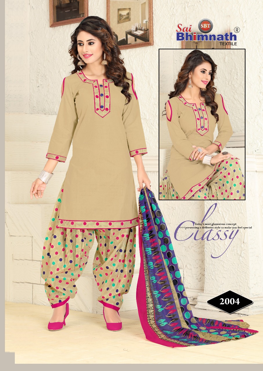 Patiyala Vol-2 By Sai Bhimnath Textiles 2001 To 2012 Series Beautiful Patiyala Suits Stylish Fancy Colorful Casual Wear & Ethnic Wear Cotton Printed Dresses At Wholesale Price