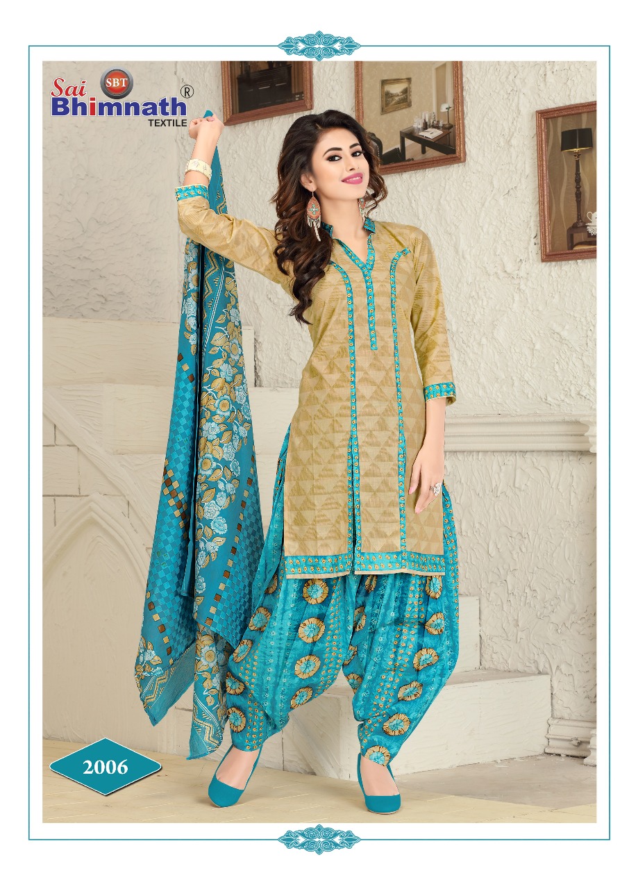 Patiyala Vol-2 By Sai Bhimnath Textiles 2001 To 2012 Series Beautiful Patiyala Suits Stylish Fancy Colorful Casual Wear & Ethnic Wear Cotton Printed Dresses At Wholesale Price