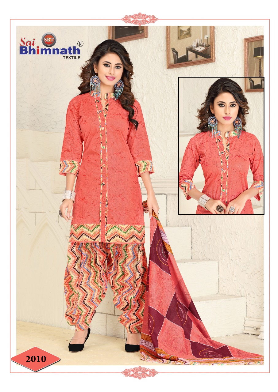 Patiyala Vol-2 By Sai Bhimnath Textiles 2001 To 2012 Series Beautiful Patiyala Suits Stylish Fancy Colorful Casual Wear & Ethnic Wear Cotton Printed Dresses At Wholesale Price