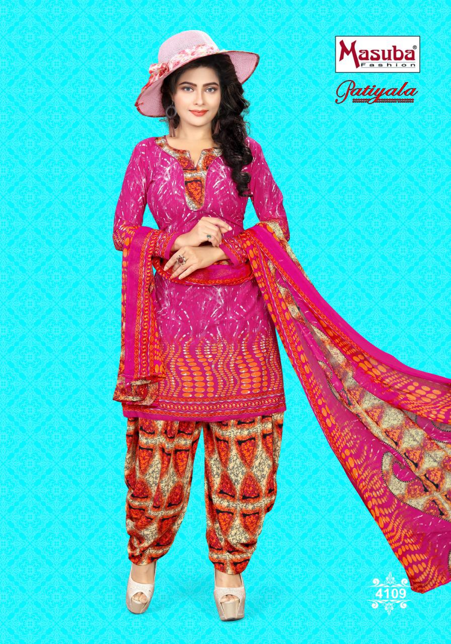 Patiyala Vol-41 By Masuba Fashion 4101 To 4110 Series Indian Traditional Wear Collection Beautiful Stylish Fancy Colorful Party Wear & Wear Crepe Printed Dress At Wholesale Price