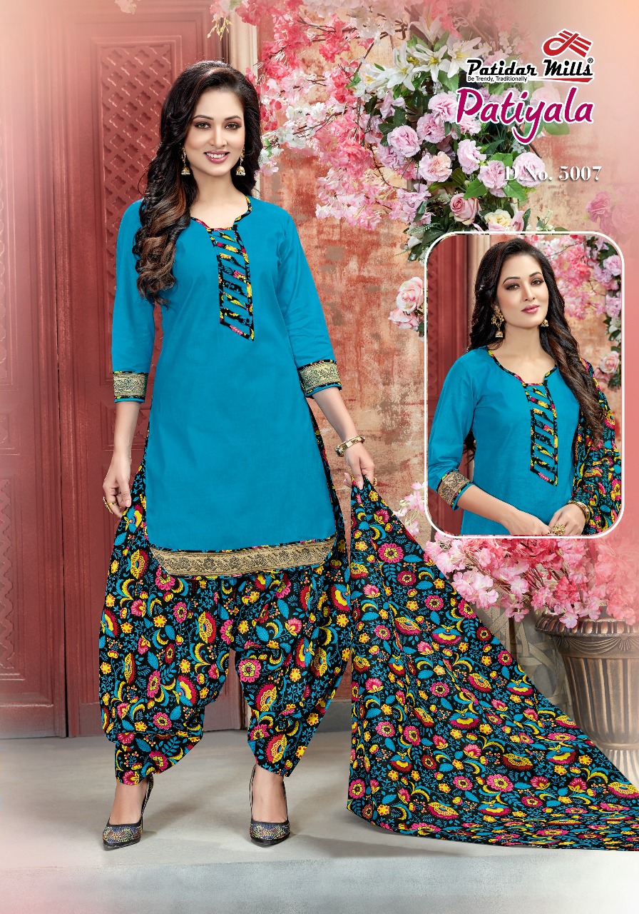 Patiyala Vol-5 By Patidar Mills 5001 To 5012 Series Beautiful Patiyala Suits Colorful Stylish Fancy Colorful Casual Wear & Ethnic Wear Pure Cotton Dresses At Wholesale Price