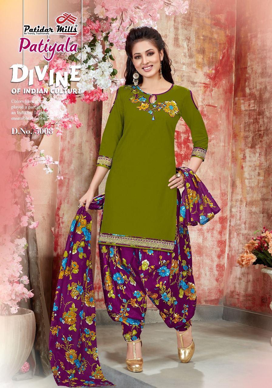 Patiyala Vol-5 By Patidar Mills 5001 To 5012 Series Beautiful Patiyala Suits Colorful Stylish Fancy Colorful Casual Wear & Ethnic Wear Pure Cotton Dresses At Wholesale Price