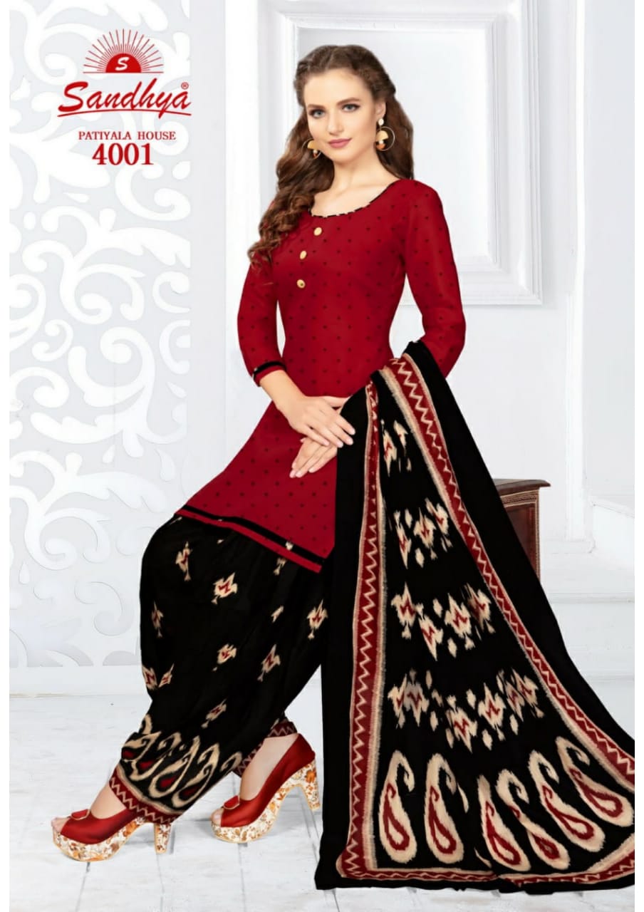 Patiyala House Vol-4 By Sandhya 4001 To 4015 Series Designer Patiyala Suits Collection Beautiful Stylish Fancy Colorful Party Wear & Ethnic Wear Pure Cotton Printed Dresses At Wholesale Price