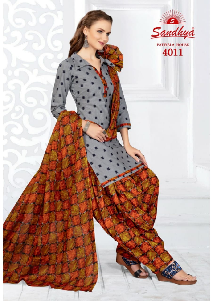 Patiyala House Vol-4 By Sandhya 4001 To 4015 Series Designer Patiyala Suits Collection Beautiful Stylish Fancy Colorful Party Wear & Ethnic Wear Pure Cotton Printed Dresses At Wholesale Price