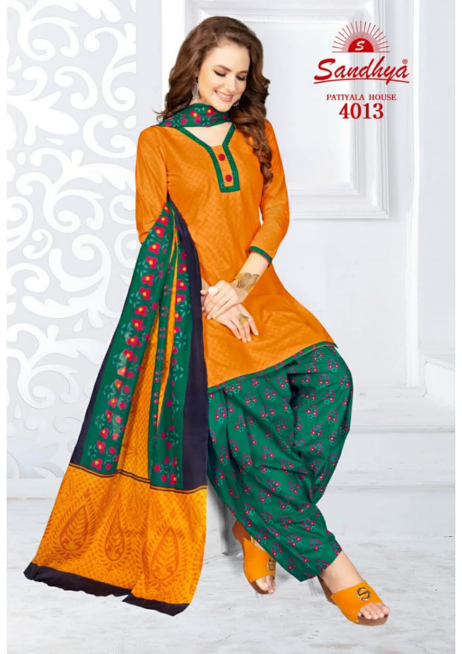 Patiyala House Vol-4 By Sandhya 4001 To 4015 Series Designer Patiyala Suits Collection Beautiful Stylish Fancy Colorful Party Wear & Ethnic Wear Pure Cotton Printed Dresses At Wholesale Price