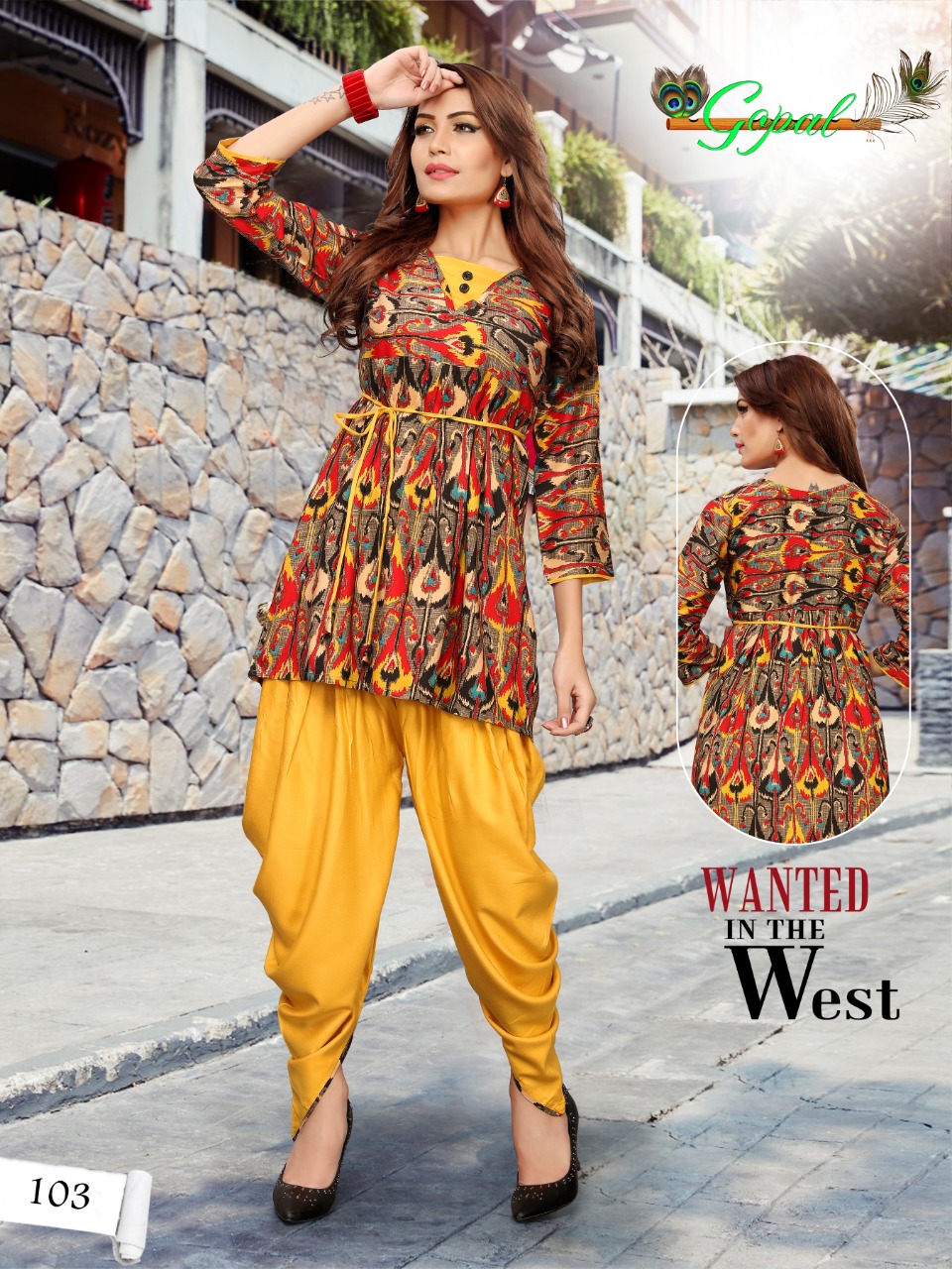 Patola Vol-1 By Gopal 101 To 108 Series Beautiful Colorful Stylish Fancy Casual Wear & Ethnic Wear & Ready To Wear Pure Rayon Printed Kurtis & Dhotis At Wholesale Price