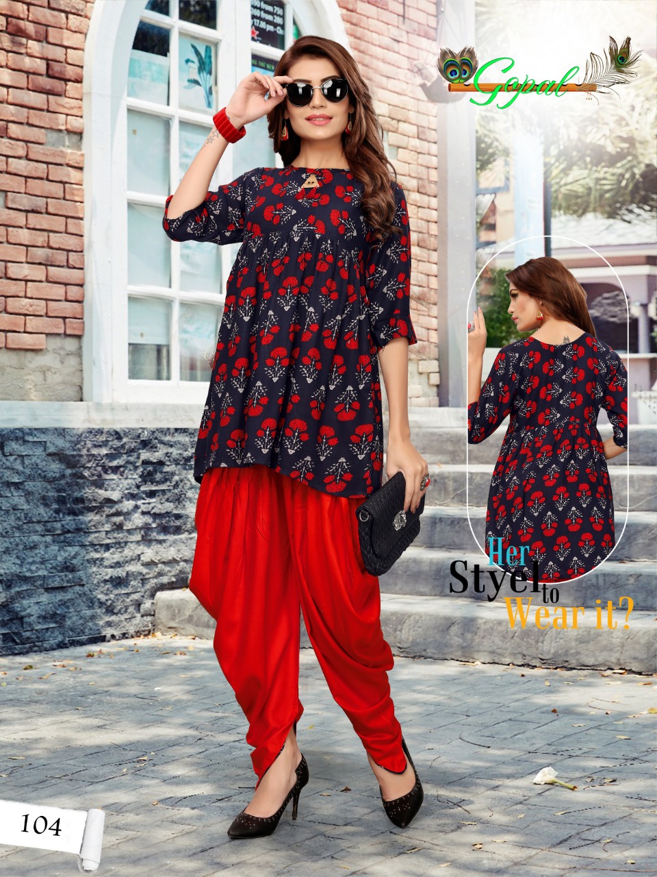 Patola Vol-1 By Gopal 101 To 108 Series Beautiful Colorful Stylish Fancy Casual Wear & Ethnic Wear & Ready To Wear Pure Rayon Printed Kurtis & Dhotis At Wholesale Price