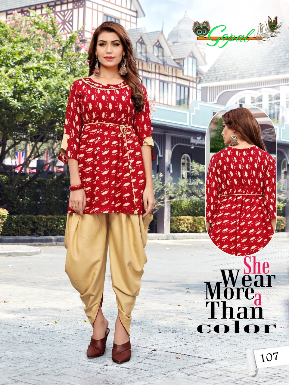 Patola Vol-1 By Gopal 101 To 108 Series Beautiful Colorful Stylish Fancy Casual Wear & Ethnic Wear & Ready To Wear Pure Rayon Printed Kurtis & Dhotis At Wholesale Price