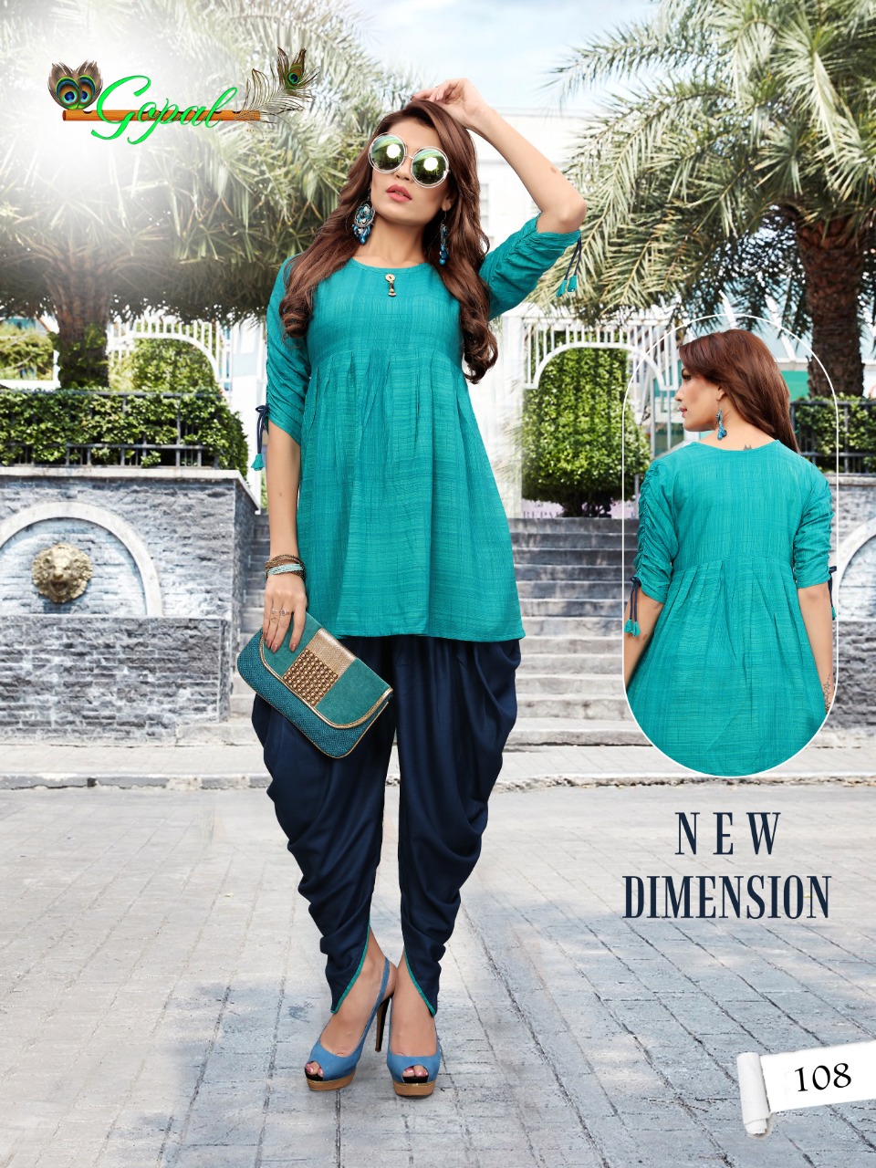 Patola Vol-1 By Gopal 101 To 108 Series Beautiful Colorful Stylish Fancy Casual Wear & Ethnic Wear & Ready To Wear Pure Rayon Printed Kurtis & Dhotis At Wholesale Price