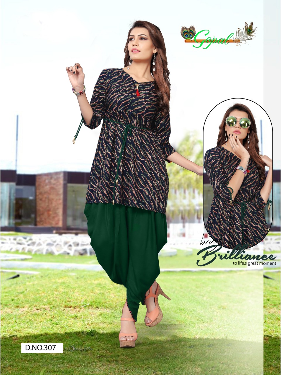 Patola Vol-3 By Gopal 301 To 308 Series Beautiful Colorful Stylish Fancy Casual Wear & Ethnic Wear & Ready To Wear Pure Rayon Printed Kurtis & Dhotis At Wholesale Price