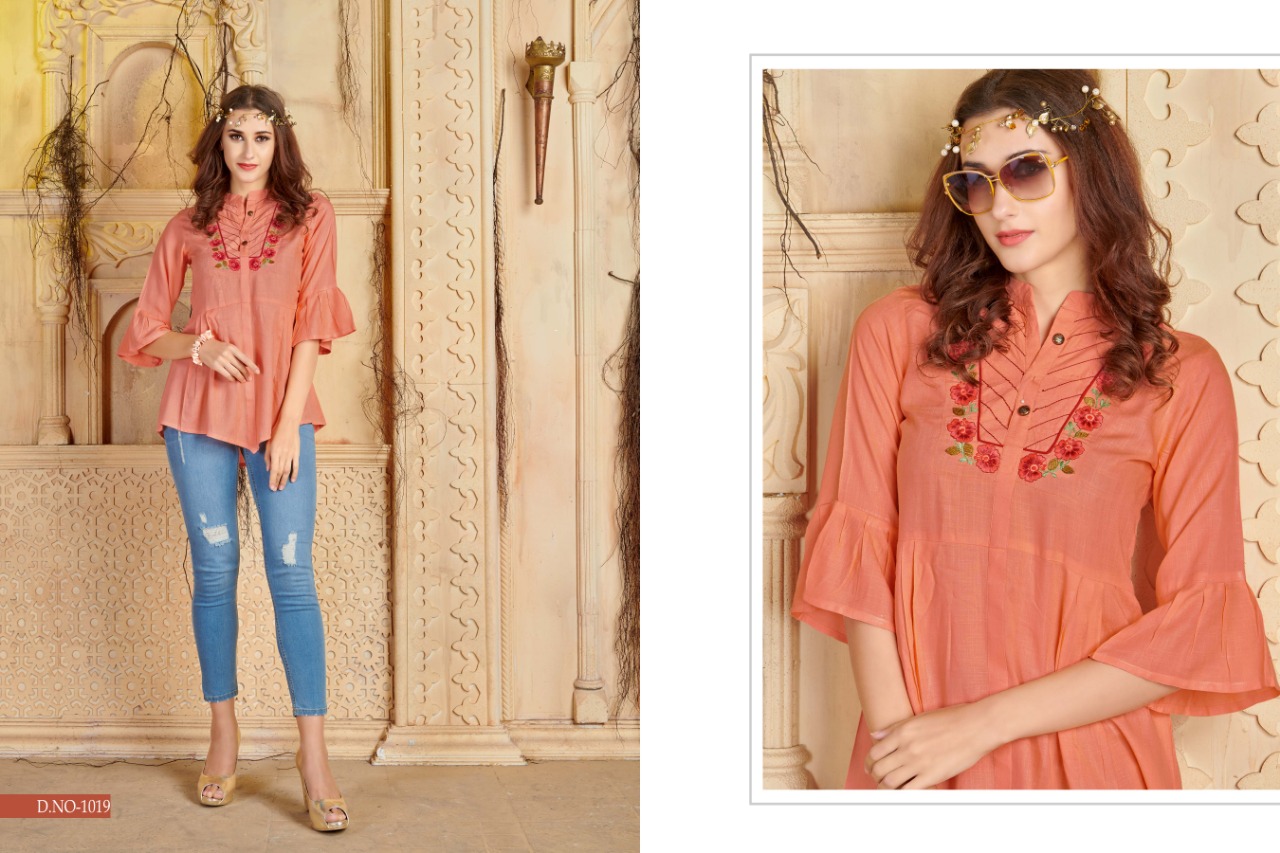 Patola By Chhabili 1017 To 1026 Series Beautiful Stylish Colorful Fancy Party Wear & Ethnic Wear & Ready To Wear Rayon Slub Embroidered Kurtis At Wholesale Price