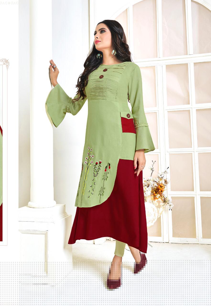 Payal Vol-4 By Vilohit Enterprise 4001 To 4007 Series Indian Traditional Wear Collection Beautiful Stylish Fancy Colorful Party Wear & Occasional Wear Heavy Rayon Printed Kurtis At Wholesale Price