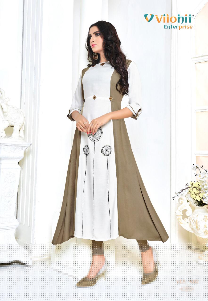 Payal Vol-4 By Vilohit Enterprise 4001 To 4007 Series Indian Traditional Wear Collection Beautiful Stylish Fancy Colorful Party Wear & Occasional Wear Heavy Rayon Printed Kurtis At Wholesale Price