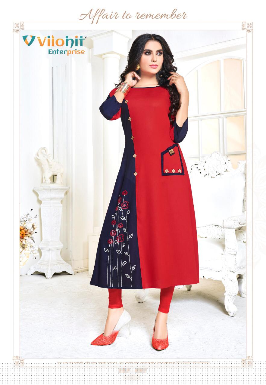 Payal Vol-4 By Vilohit Enterprise 4001 To 4007 Series Indian Traditional Wear Collection Beautiful Stylish Fancy Colorful Party Wear & Occasional Wear Heavy Rayon Printed Kurtis At Wholesale Price