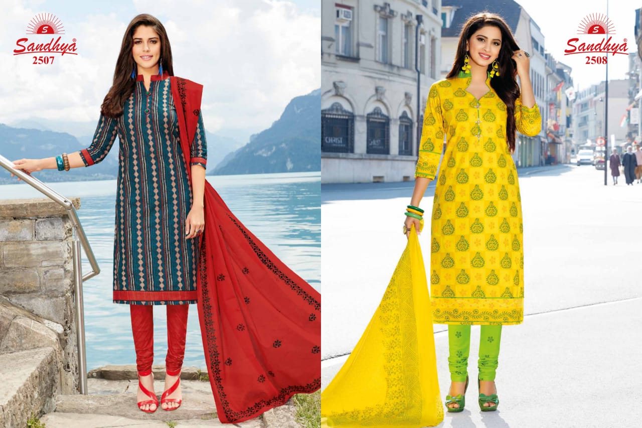 Payal Vol-25 By Sandhya 2501 To 2530 Series Indian Beautiful Ethnic Wear Suits Colorful Stylish Fancy Casual Wear & Occasional Wear Cotton Printed Dresses At Wholesale Price
