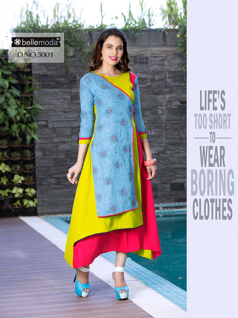 Pearl By Bellemoda 3001 To 3008 Series Beautiful Stylish Fancy Colorful Casual Wear & Ethnic Wear Heavy Rayon Printed Kurtis A Wholesale Price