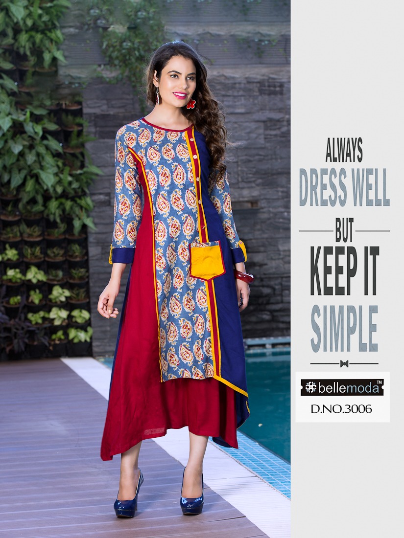 Pearl By Bellemoda 3001 To 3008 Series Beautiful Stylish Fancy Colorful Casual Wear & Ethnic Wear Heavy Rayon Printed Kurtis A Wholesale Price
