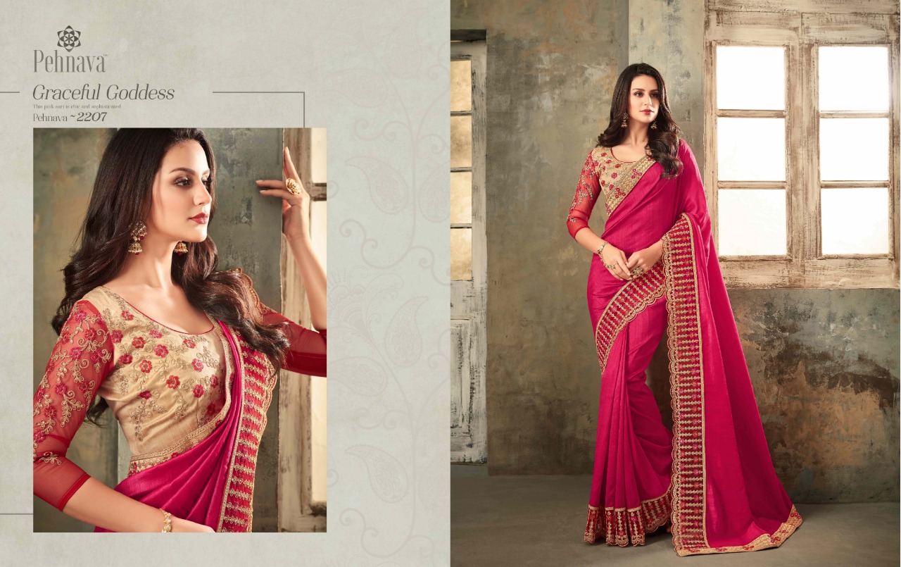 Pehnava 2201 Series By Pehnava 2201 To 2215 Series Indian Traditional Wear Collection Beautiful Stylish Fancy Colorful Party Wear & Occasional Wear Silk Embroidered Sarees At Wholesale Price