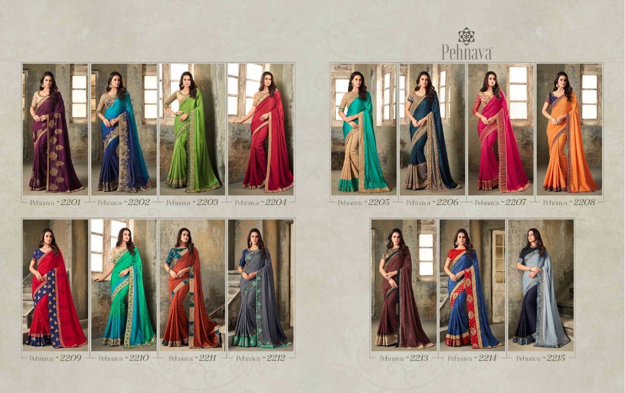 Pehnava 2201 Series By Pehnava 2201 To 2215 Series Indian Traditional Wear Collection Beautiful Stylish Fancy Colorful Party Wear & Occasional Wear Silk Embroidered Sarees At Wholesale Price