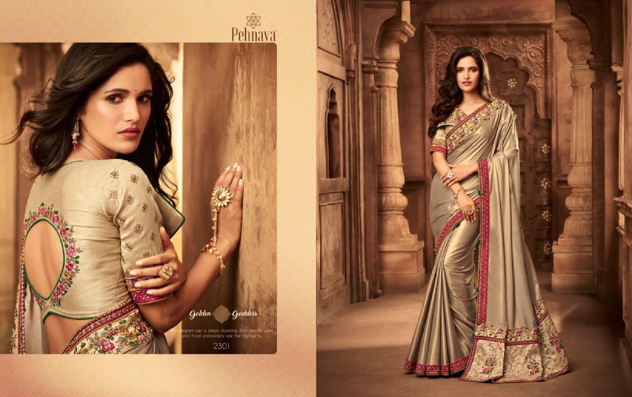Pehnava 2301 Series By Pehnava 2301 To 2316 Series Indian Traditional Wear Collection Beautiful Stylish Fancy Colorful Party Wear & Occasional Wear Silk Embroidered Sarees At Wholesale Price