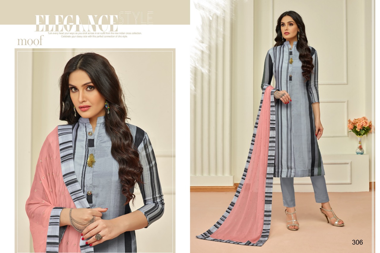 Penny By Moof Fashion 306 To 314 Series Beautiful Suits Colorful Stylish Fancy Casual Wear & Ethnic Wear Cotton Satin & Muslin With Work Dresses At Wholesale Price