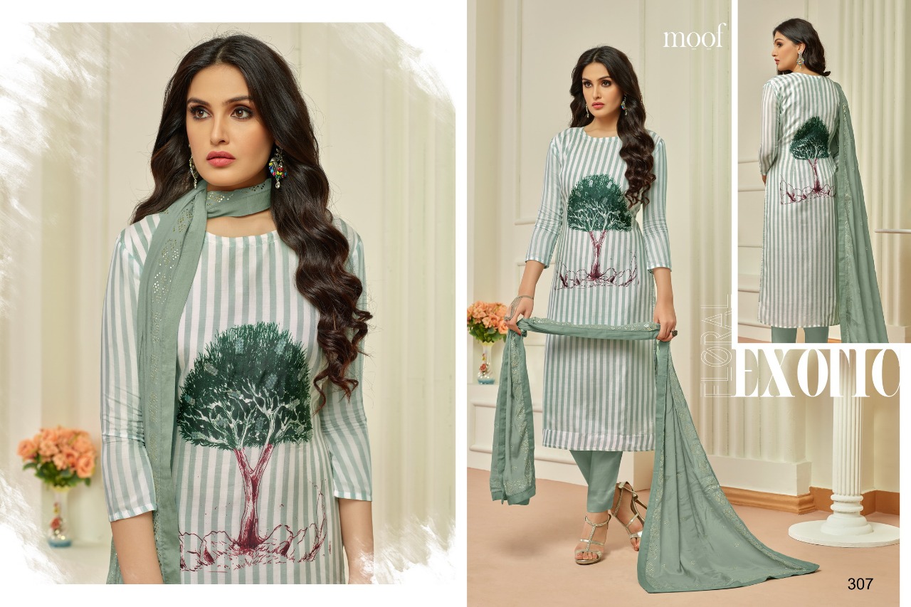 Penny By Moof Fashion 306 To 314 Series Beautiful Suits Colorful Stylish Fancy Casual Wear & Ethnic Wear Cotton Satin & Muslin With Work Dresses At Wholesale Price