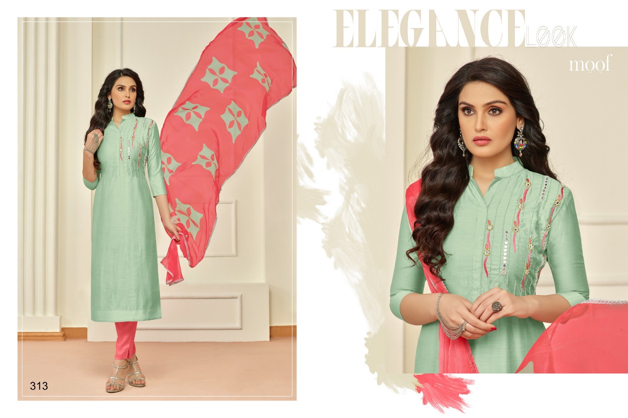 Penny By Moof Fashion 306 To 314 Series Beautiful Suits Colorful Stylish Fancy Casual Wear & Ethnic Wear Cotton Satin & Muslin With Work Dresses At Wholesale Price