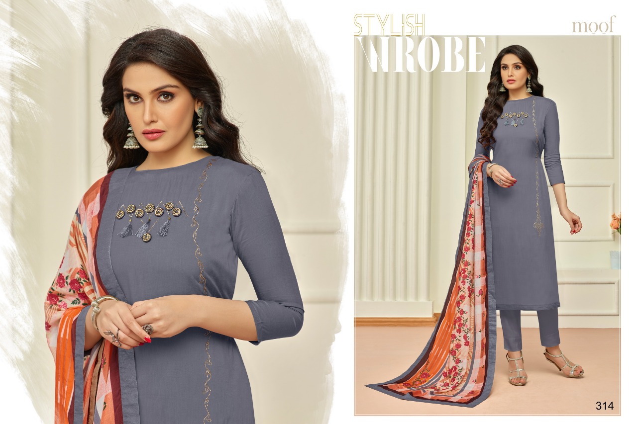 Penny By Moof Fashion 306 To 314 Series Beautiful Suits Colorful Stylish Fancy Casual Wear & Ethnic Wear Cotton Satin & Muslin With Work Dresses At Wholesale Price