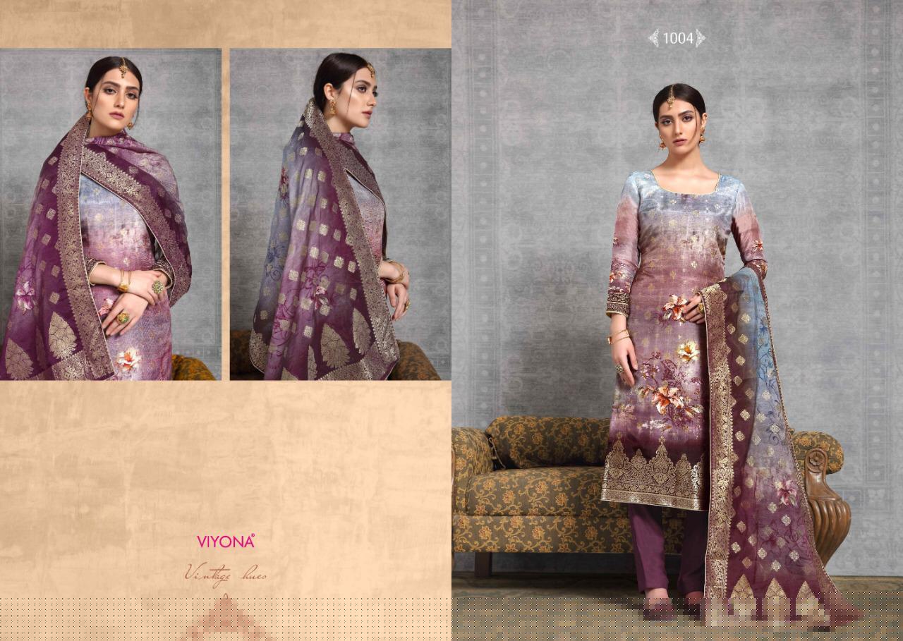 Perfume By Viyona Dressline 1001 To 1008 Series Beautiful Suits Stylish Colorful Fancy Casual Wear & Ethnic Wear Pure Viscose Russian Silk Jacquard Digital Printed Dresses At Wholesale Price