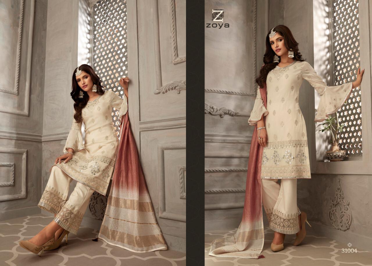 Petals By Zoya 31001 To 31007 Series Beautiful Stylish Shara Suits Designer Printed And Embroidered Party Wear Occasional Wear Georgette Embroidered Dresses At Wholesale Price