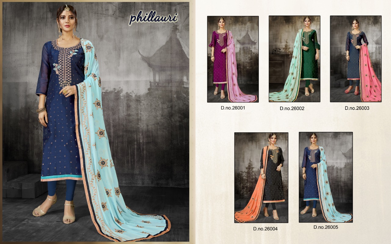 Phillauri Vol-13 By Phillauri 26001 To 26005 Series Designer Festive Suits Collection Beautiful Stylish Fancy Colorful Party Wear & Occasional Wear Modal Silk Embroidered Dresses At Wholesale Price