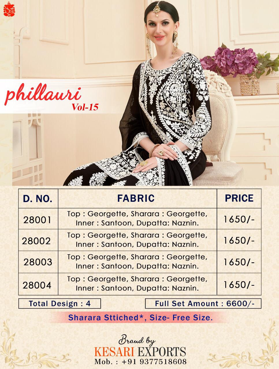 Phillauri Vol-15 By Phillauri 28001 To 28004 Series Designer Suits Collection Beautiful Stylish Fancy Colorful Party Wear & Occasional Wear Georgette Embroidered Dresses At Wholesale Price