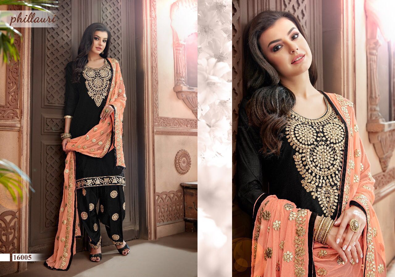 Phillauri Vol-4 By Phillauri Beautiful Patiyala Suits Embroidered Stylish Colorful Fancy Party Wear & Occasional Wear Chanderi Dresses At Wholesale Price