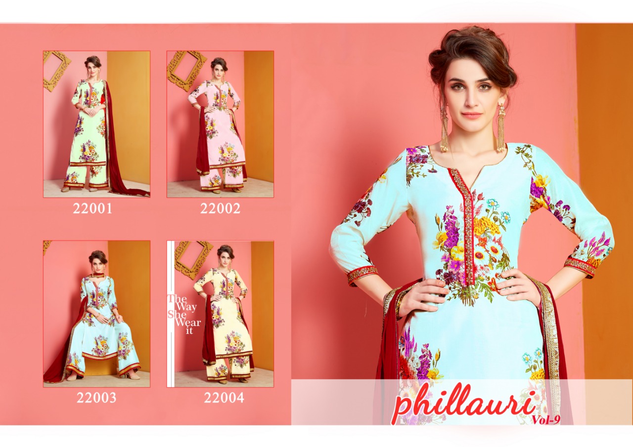 Phillauri Vol-9 By Phillauri 22001 To 22004 Series Beautiful Suits Colorful Stylish Fancy Casual Wear & Ethnic Wear Chanderi Printed Dresses At Wholesale Price